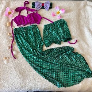 Mermaid Costume Set in Purple and Green
